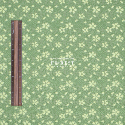 Gold Brocade - Sakura fabric MatchaGreen - FO:REST Fabric 布恩堂Liberty fabrictana lawnjapanese fabricykk zipper