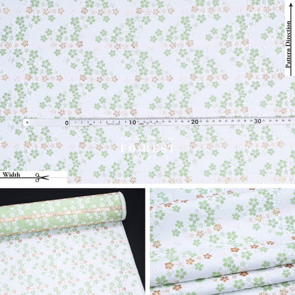 Gold Brocade - Sakura fabric MatchaGreen - FO:REST Fabric 布恩堂Liberty fabrictana lawnjapanese fabricykk zipper