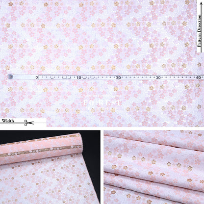 Gold Brocade - Sakura fabric Pink - FO:REST Fabric 布恩堂Liberty fabrictana lawnjapanese fabricykk zipper