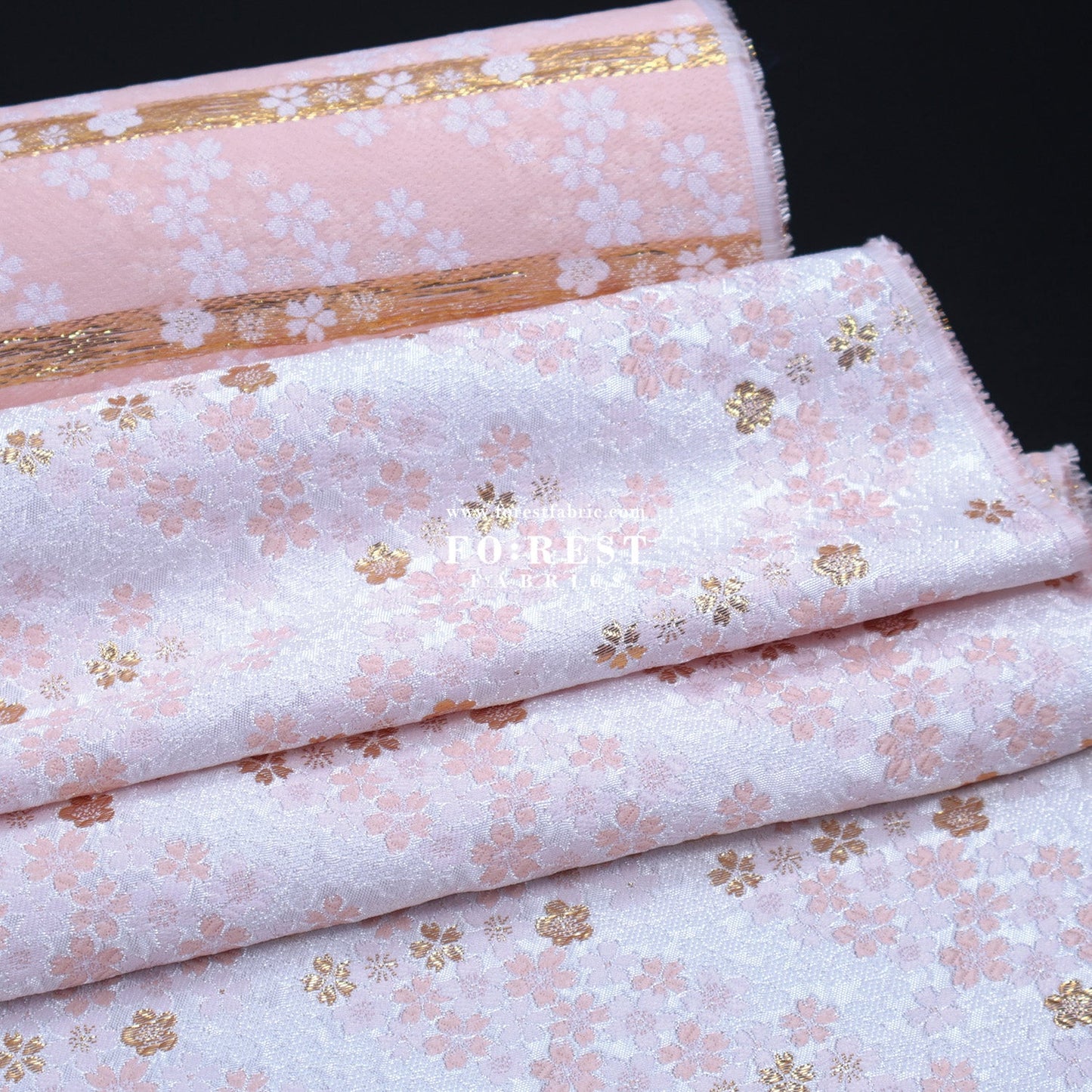 Gold Brocade - Sakura fabric Pink - FO:REST Fabric 布恩堂Liberty fabrictana lawnjapanese fabricykk zipper