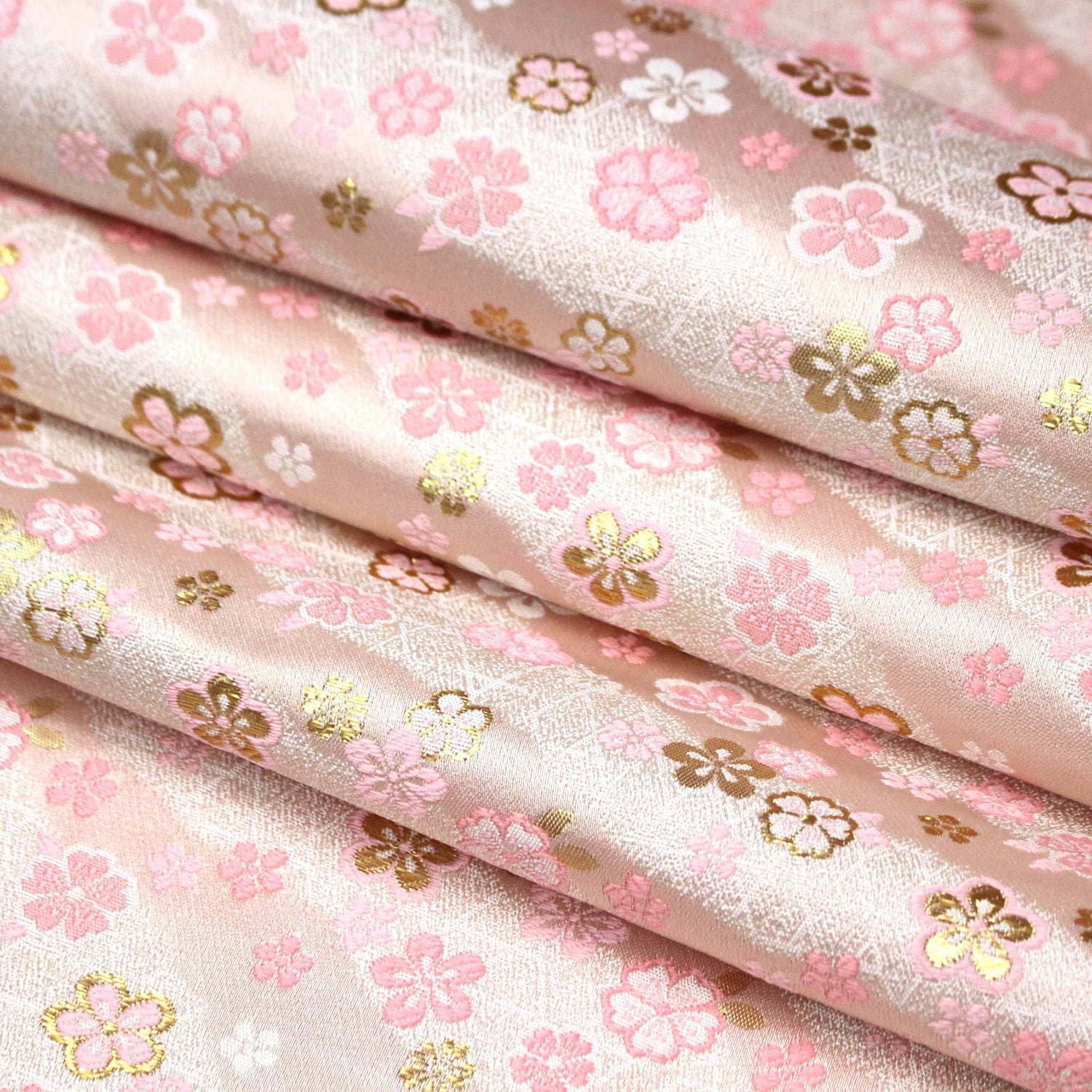 Gold Brocade - sakura fabric Pink - FO:REST Fabric 布恩堂Liberty fabrictana lawnjapanese fabricykk zipper