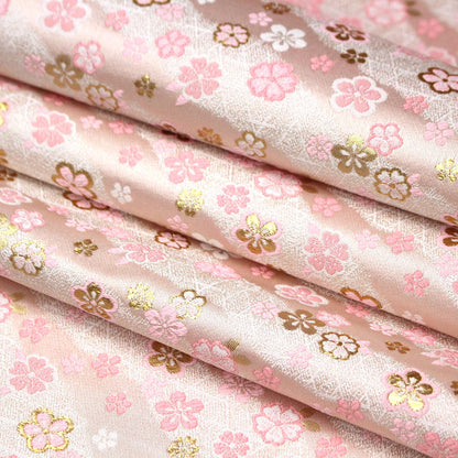 Gold Brocade - sakura fabric Pink - FO:REST Fabric 布恩堂Liberty fabrictana lawnjapanese fabricykk zipper