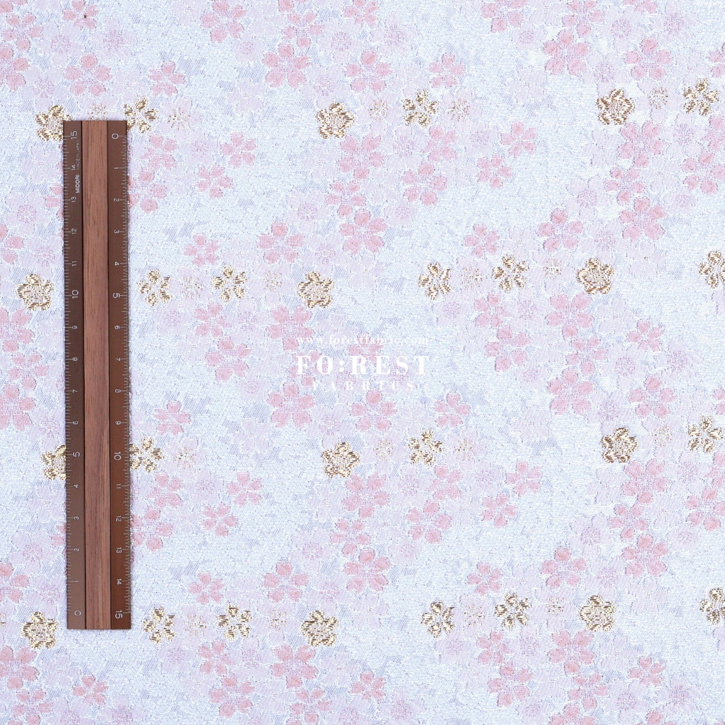 Gold Brocade - Sakura fabric Pink - FO:REST Fabric 布恩堂Liberty fabrictana lawnjapanese fabricykk zipper