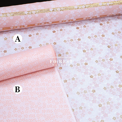 Gold Brocade - Sakura fabric Pink - FO:REST Fabric 布恩堂Liberty fabrictana lawnjapanese fabricykk zipper