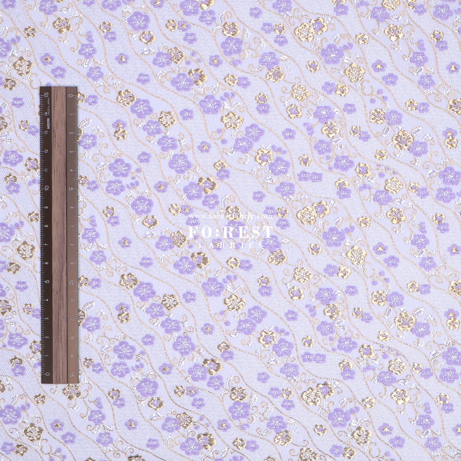Gold Brocade - Sakura fabric Purple - FO:REST Fabric 布恩堂Liberty fabrictana lawnjapanese fabricykk zipper