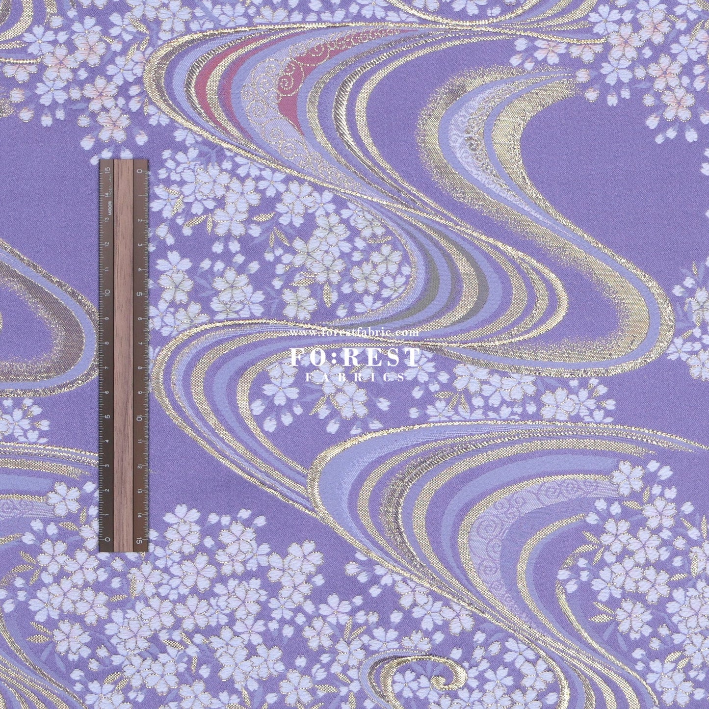 Gold Brocade - Sakura river fabric Purple - FO:REST Fabric 布恩堂Liberty fabrictana lawnjapanese fabricykk zipper