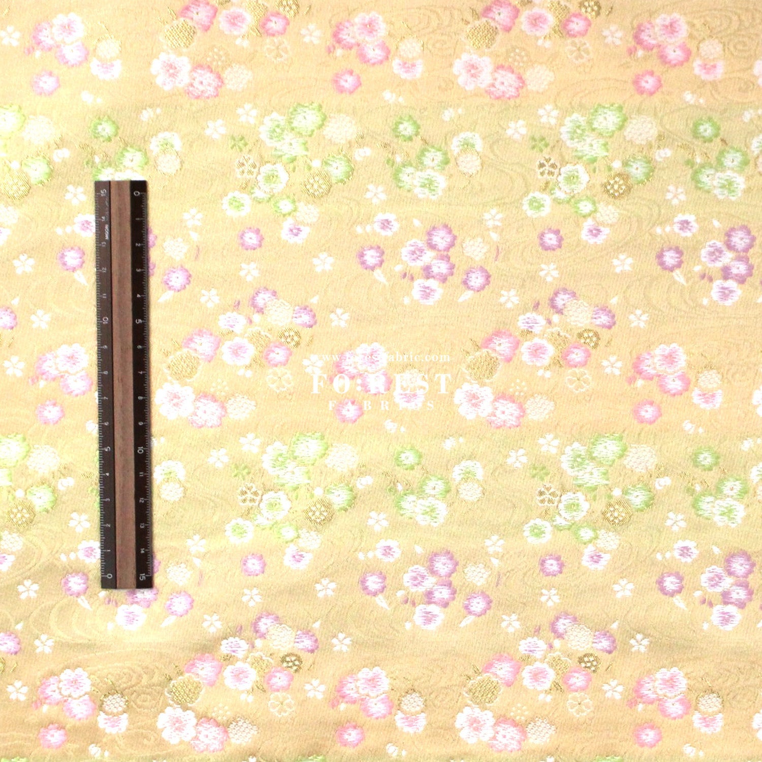 Gold Brocade - Sakura River flower fabric - FO:REST Fabric 布恩堂Liberty fabrictana lawnjapanese fabricykk zipper