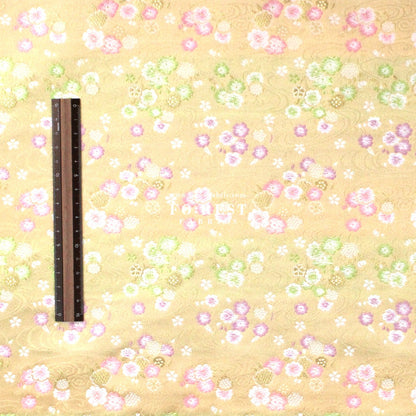 Gold Brocade - Sakura River flower fabric - FO:REST Fabric 布恩堂Liberty fabrictana lawnjapanese fabricykk zipper