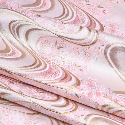 Gold Brocade - Sakura river Milky Gray fabric - FO:REST Fabric 布恩堂Liberty fabrictana lawnjapanese fabricykk zipper