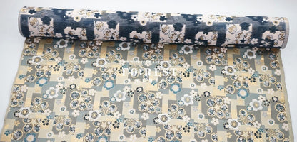 Gold Brocade - sakura square fabric Graygold - FO:REST Fabric 布恩堂Liberty fabrictana lawnjapanese fabricykk zipper