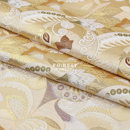 Gold Brocade - Sea fabric Gold - FO:REST Fabric 布恩堂Liberty fabrictana lawnjapanese fabricykk zipper