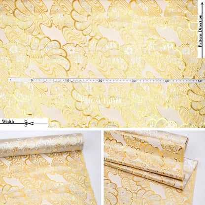 Gold Brocade - Shimmering Currents Floral fabric - FO:REST Fabric 布恩堂Liberty fabrictana lawnjapanese fabricykk zipper