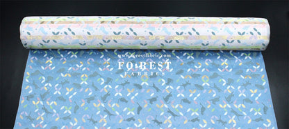 Gold Brocade - Shippo Cats fabric Blue - FO:REST Fabric 布恩堂Liberty fabrictana lawnjapanese fabricykk zipper