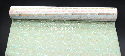 Gold Brocade - Shippo Cats fabric Light Green - FO:REST Fabric 布恩堂Liberty fabrictana lawnjapanese fabricykk zipper