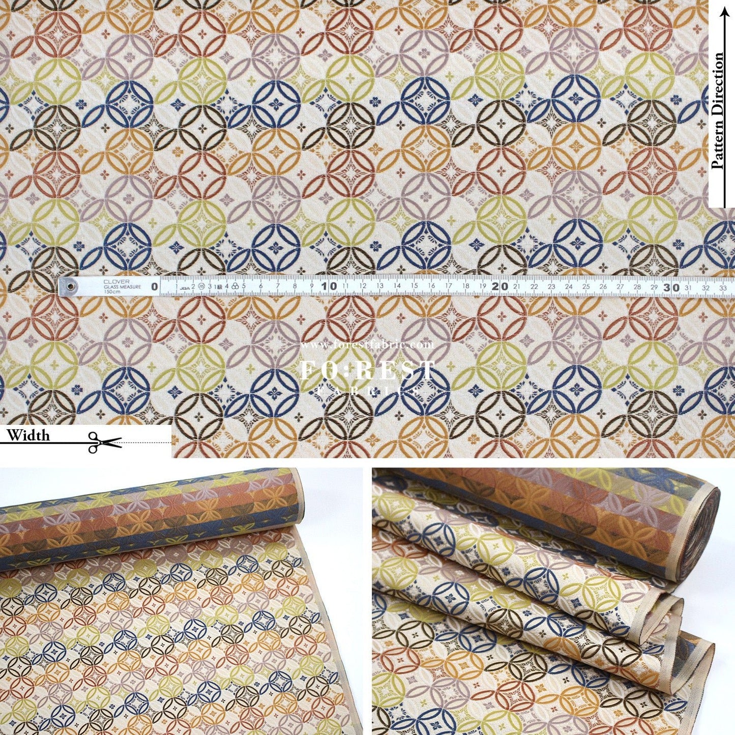 Gold Brocade - SHIPPO 七寶 KINRAN fabric - FO:REST Fabric 布恩堂Liberty fabrictana lawnjapanese fabricykk zipper