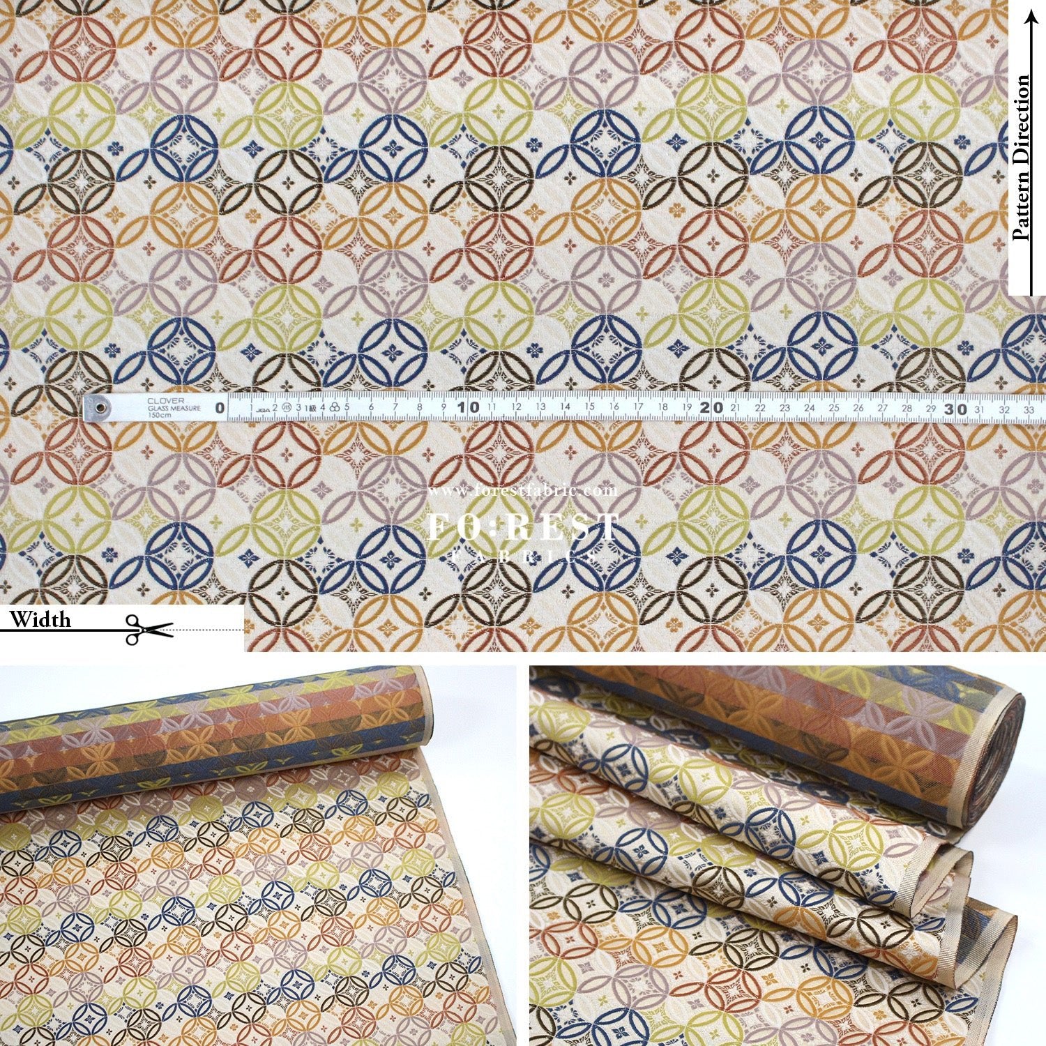 Gold Brocade - SHIPPO 七寶 KINRAN fabric - FO:REST Fabric 布恩堂Liberty fabrictana lawnjapanese fabricykk zipper