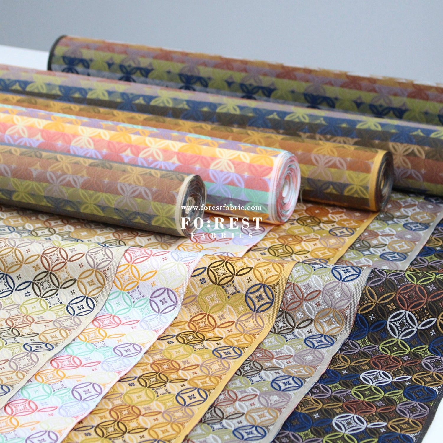 Gold Brocade - SHIPPO 七寶 KINRAN fabric - FO:REST Fabric 布恩堂Liberty fabrictana lawnjapanese fabricykk zipper