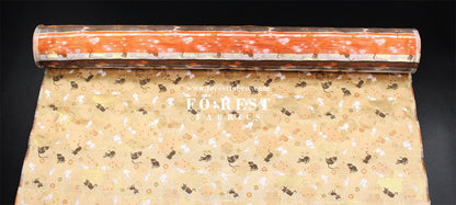 Gold Brocade - Snow Cats fabric Gold - FO:REST Fabric 布恩堂Liberty fabrictana lawnjapanese fabricykk zipper