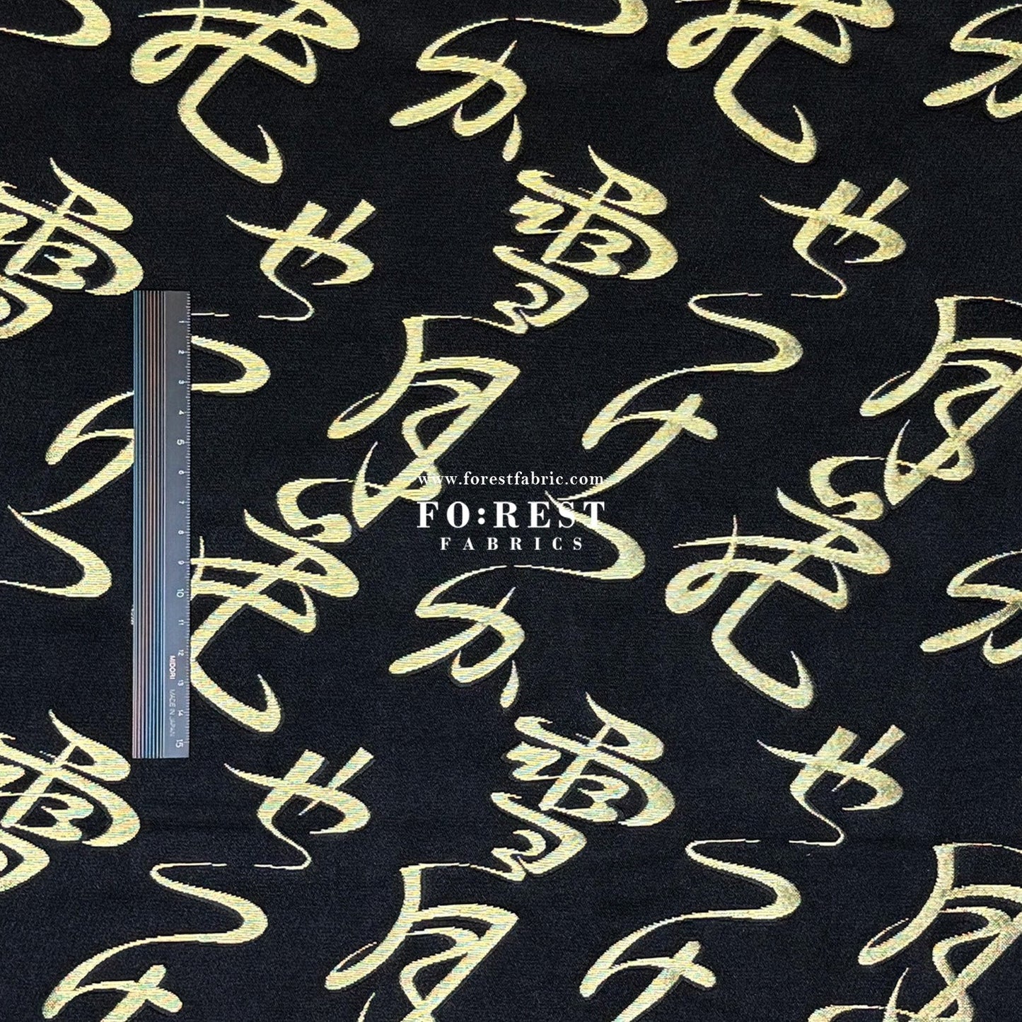 Gold Brocade - Snow moon flower fabric Black - FO:REST Fabric 布恩堂Liberty fabrictana lawnjapanese fabricykk zipper