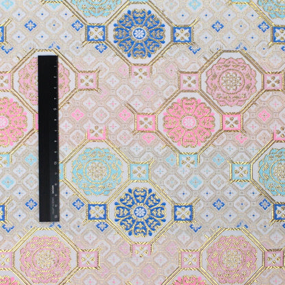 Gold Brocade - 八釜花繋 Snow Pink - FO:REST Fabric 布恩堂Liberty fabrictana lawnjapanese fabricykk zipper