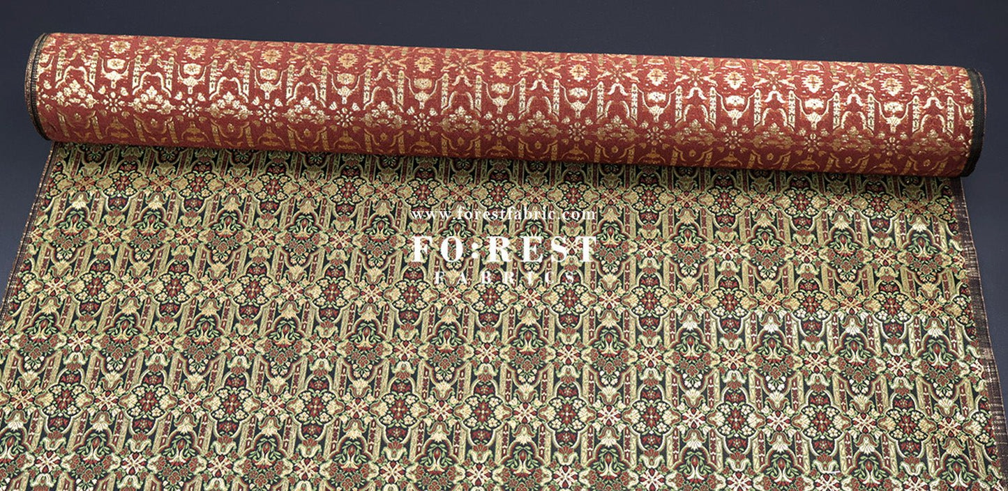 Gold Brocade - Soul of a King fabric - FO:REST Fabric 布恩堂Liberty fabrictana lawnjapanese fabricykk zipper