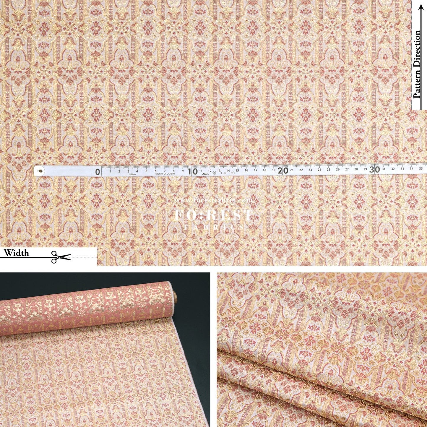 Gold Brocade - Soul of a King fabric - FO:REST Fabric 布恩堂Liberty fabrictana lawnjapanese fabricykk zipper