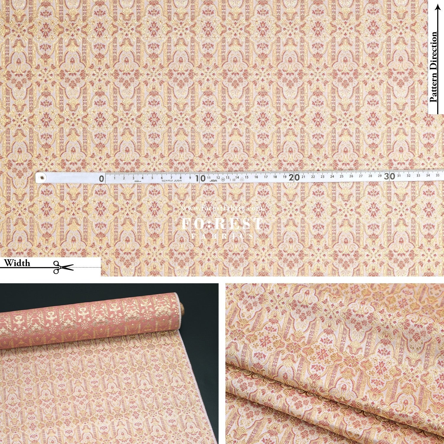 Gold Brocade - Soul of a King fabric - FO:REST Fabric 布恩堂Liberty fabrictana lawnjapanese fabricykk zipper