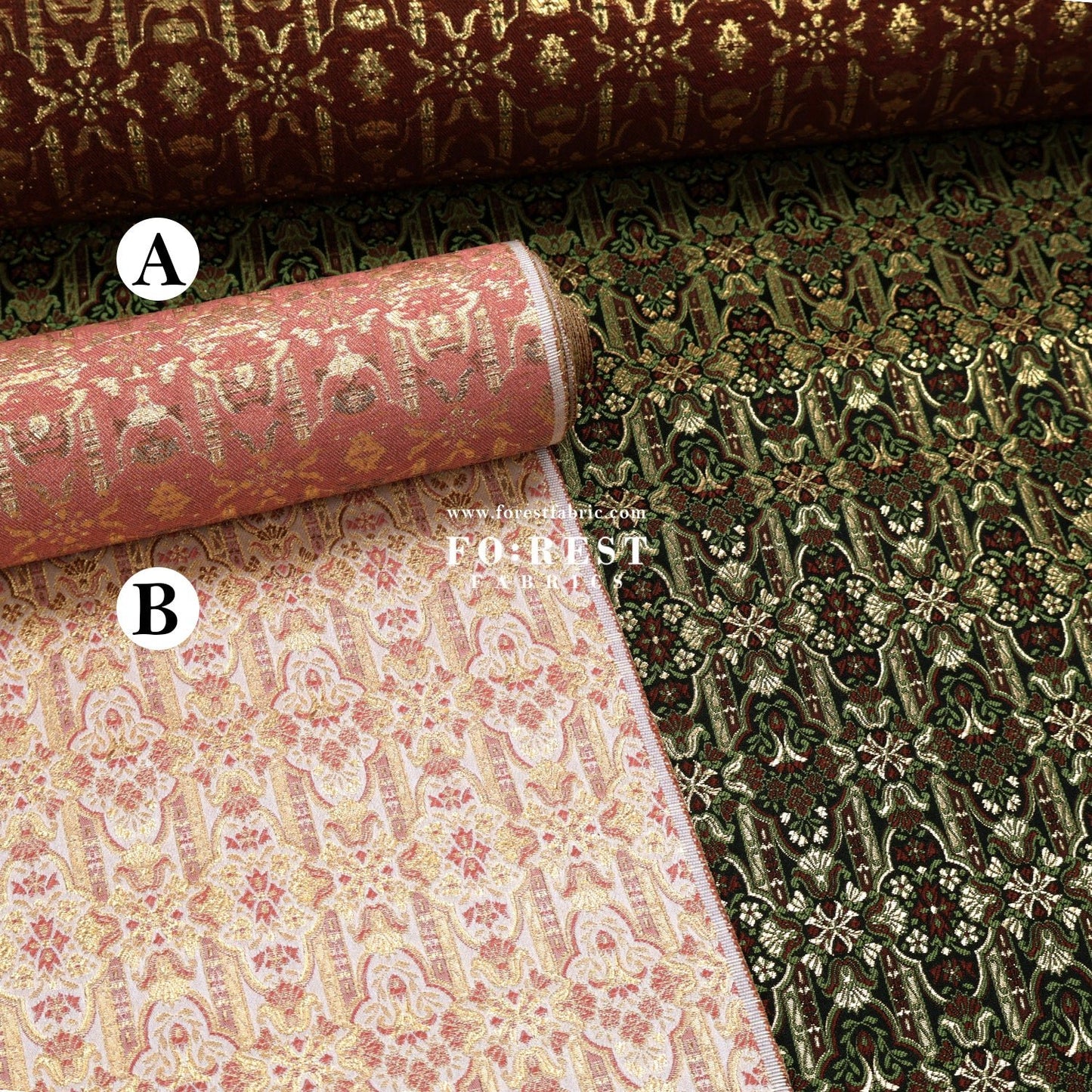 Gold Brocade - Soul of a King fabric - FO:REST Fabric 布恩堂Liberty fabrictana lawnjapanese fabricykk zipper