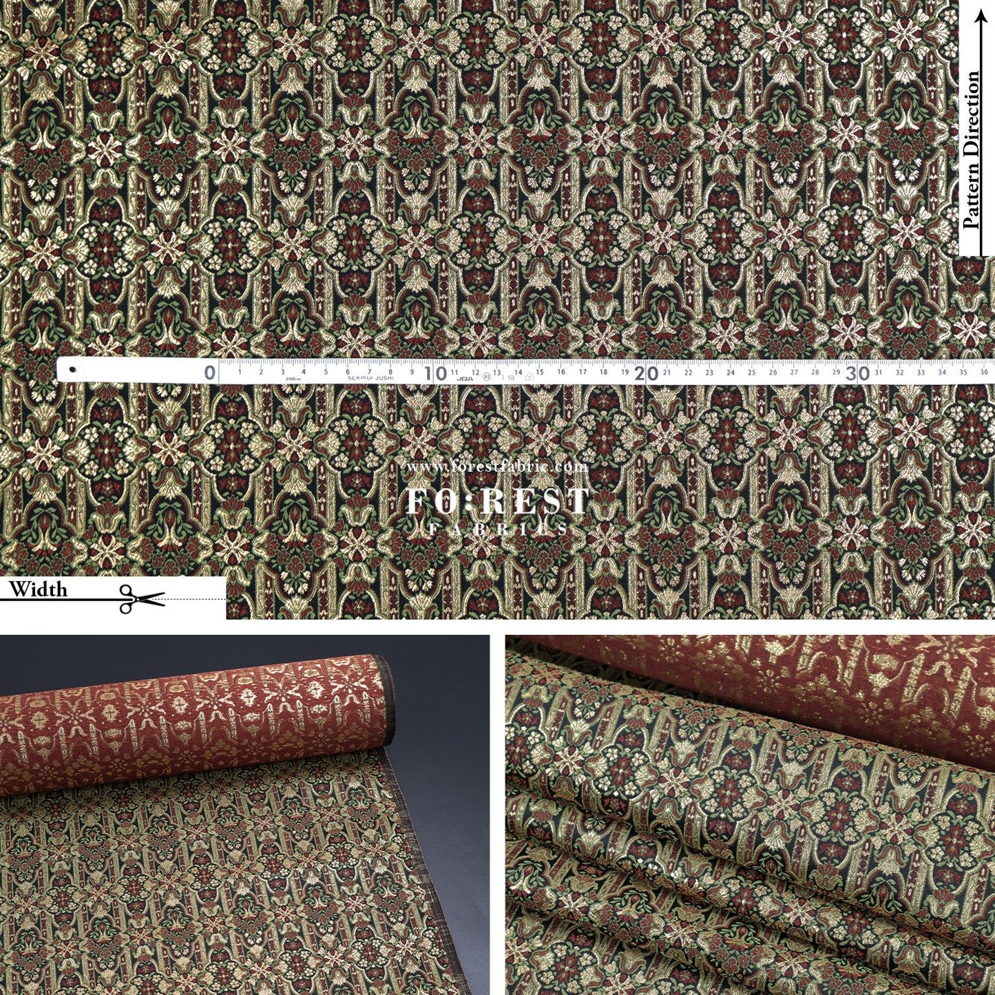 Gold Brocade - Soul of a King fabric - FO:REST Fabric 布恩堂Liberty fabrictana lawnjapanese fabricykk zipper