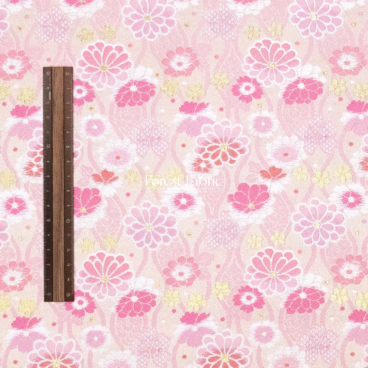 Gold Brocade - Spring Serenade fabric Pink - FO:REST Fabric 布恩堂Liberty fabrictana lawnjapanese fabricykk zipper