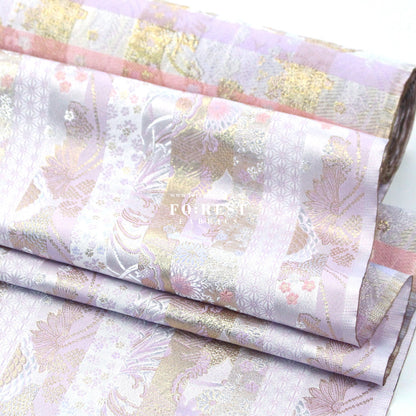Gold Brocade - Sweet chrysanthemum flower fabric ICEPINK - FO:REST Fabric 布恩堂Liberty fabrictana lawnjapanese fabricykk zipper