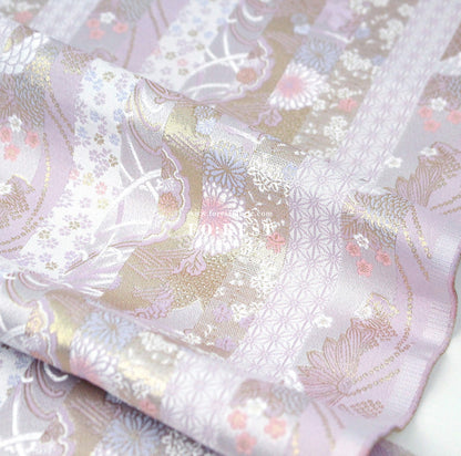Gold Brocade - Sweet chrysanthemum flower fabric ICEPINK - FO:REST Fabric 布恩堂Liberty fabrictana lawnjapanese fabricykk zipper