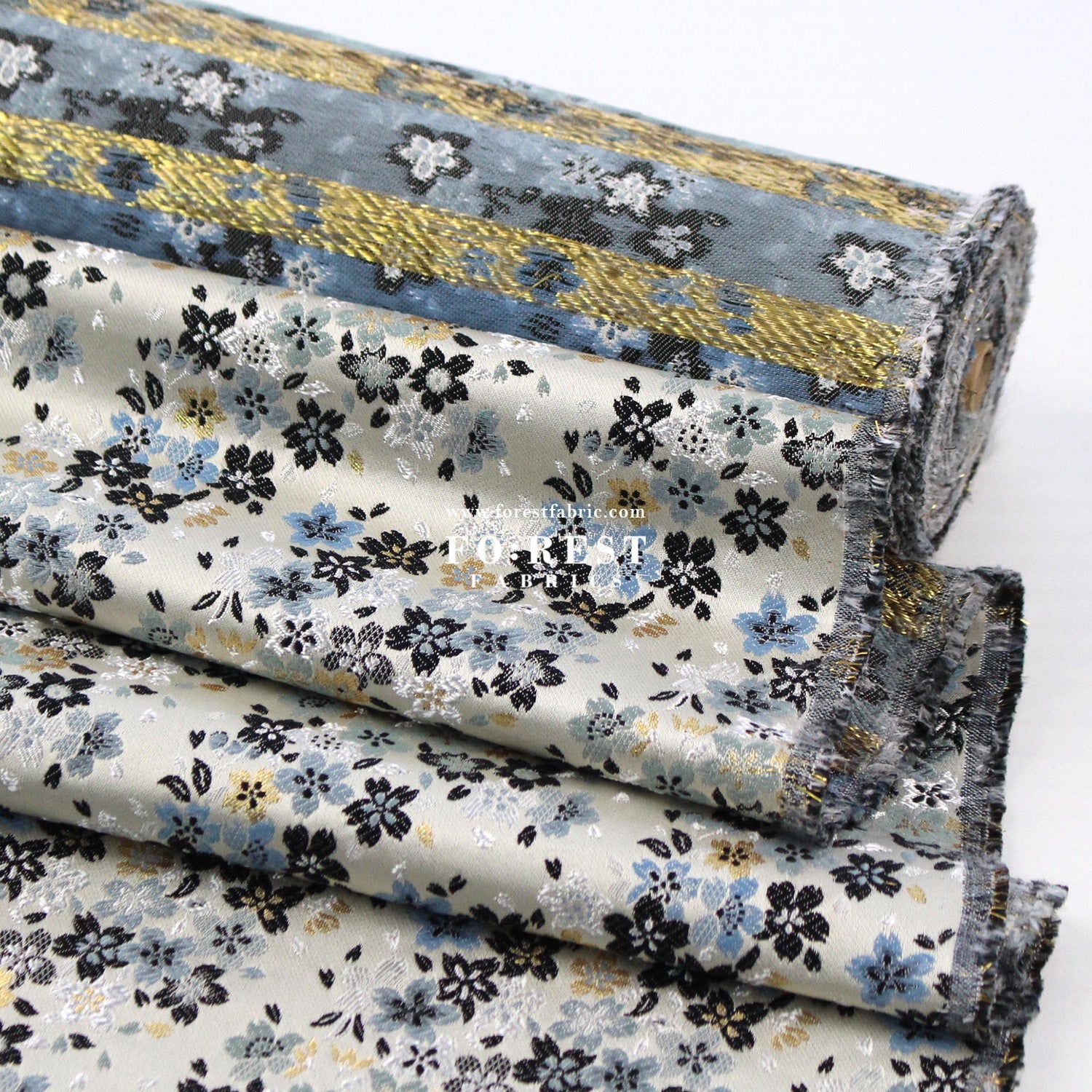 Gold Brocade - sweet Sakura fabric - FO:REST Fabric 布恩堂Liberty fabrictana lawnjapanese fabricykk zipper