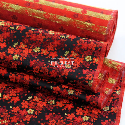 Gold Brocade - sweet Sakura fabric - FO:REST Fabric 布恩堂Liberty fabrictana lawnjapanese fabricykk zipper