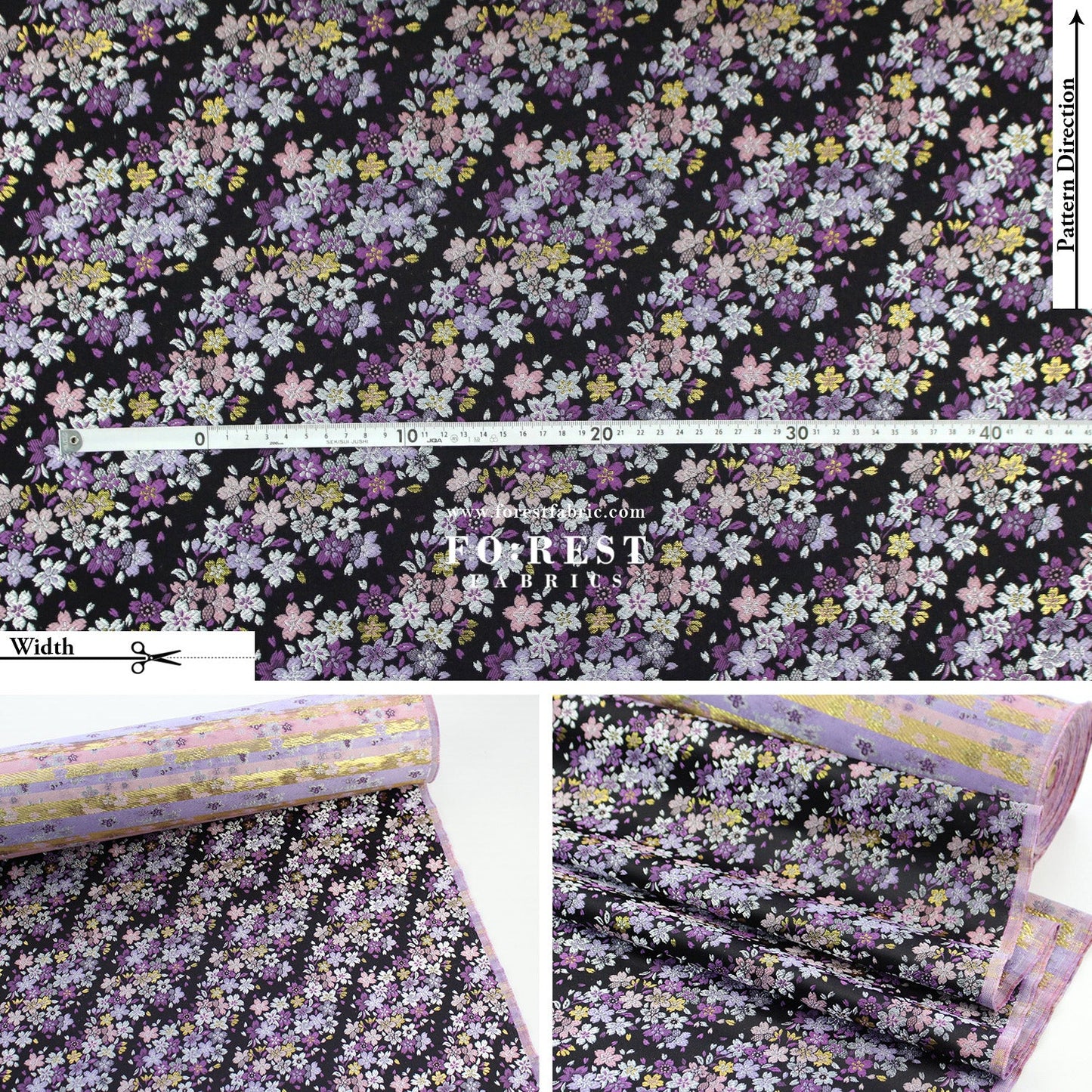 Gold Brocade - sweet Sakura fabric - FO:REST Fabric 布恩堂Liberty fabrictana lawnjapanese fabricykk zipper