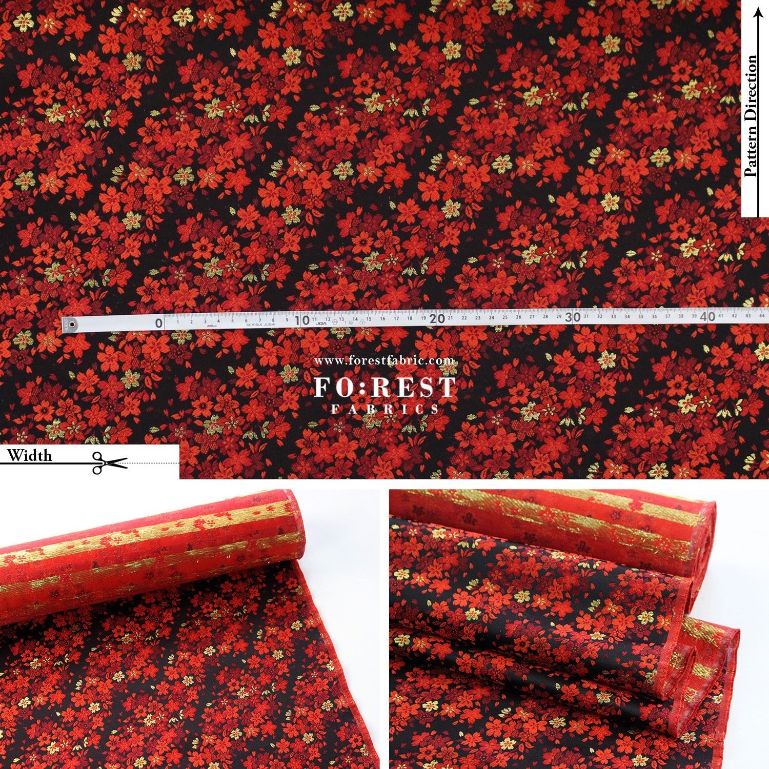 Gold Brocade - sweet Sakura fabric - FO:REST Fabric 布恩堂Liberty fabrictana lawnjapanese fabricykk zipper
