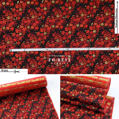 Gold Brocade - sweet Sakura fabric - FO:REST Fabric 布恩堂Liberty fabrictana lawnjapanese fabricykk zipper