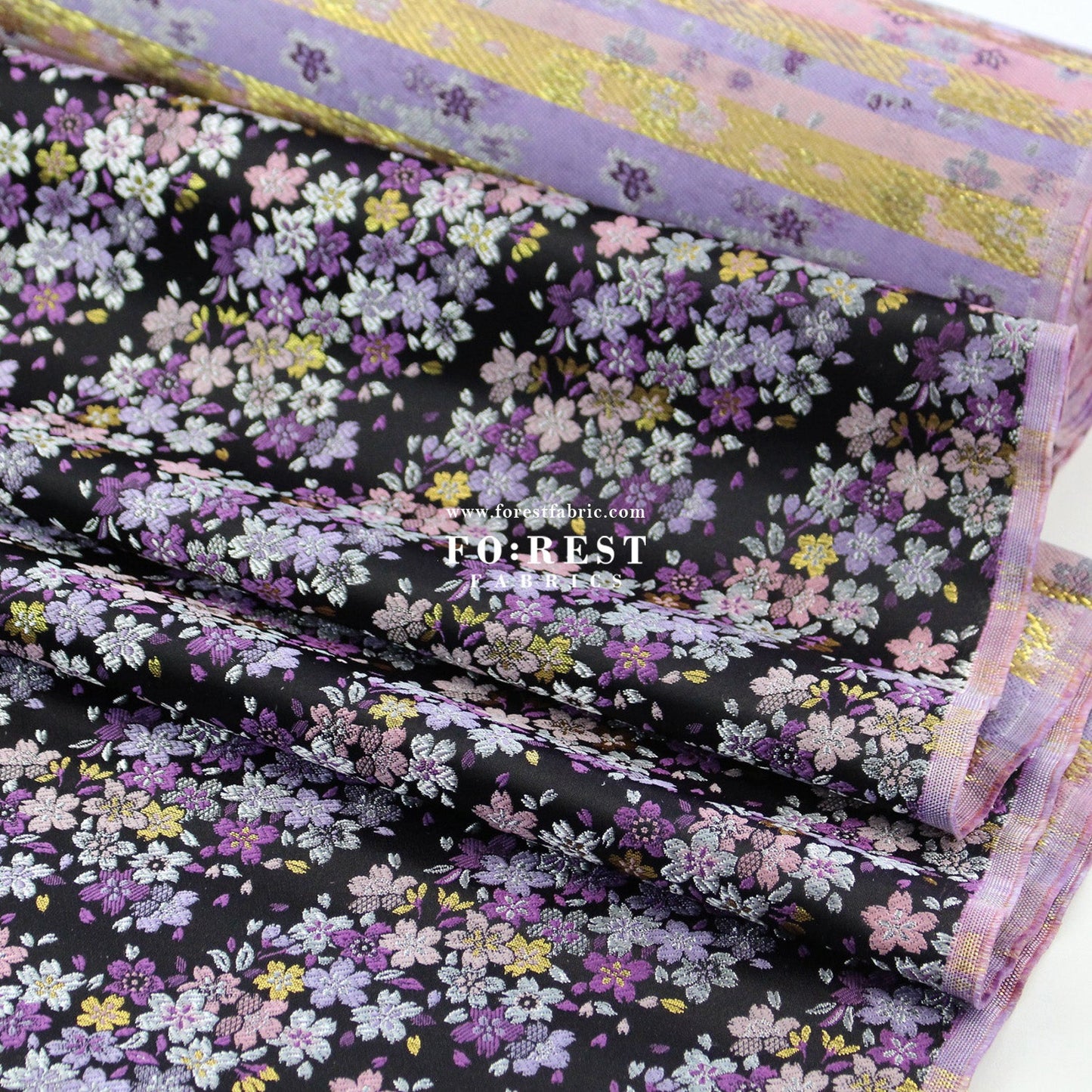 Gold Brocade - sweet Sakura fabric - FO:REST Fabric 布恩堂Liberty fabrictana lawnjapanese fabricykk zipper
