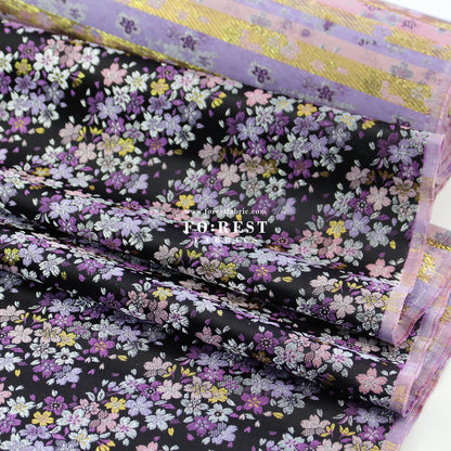 Gold Brocade - sweet Sakura fabric - FO:REST Fabric 布恩堂Liberty fabrictana lawnjapanese fabricykk zipper