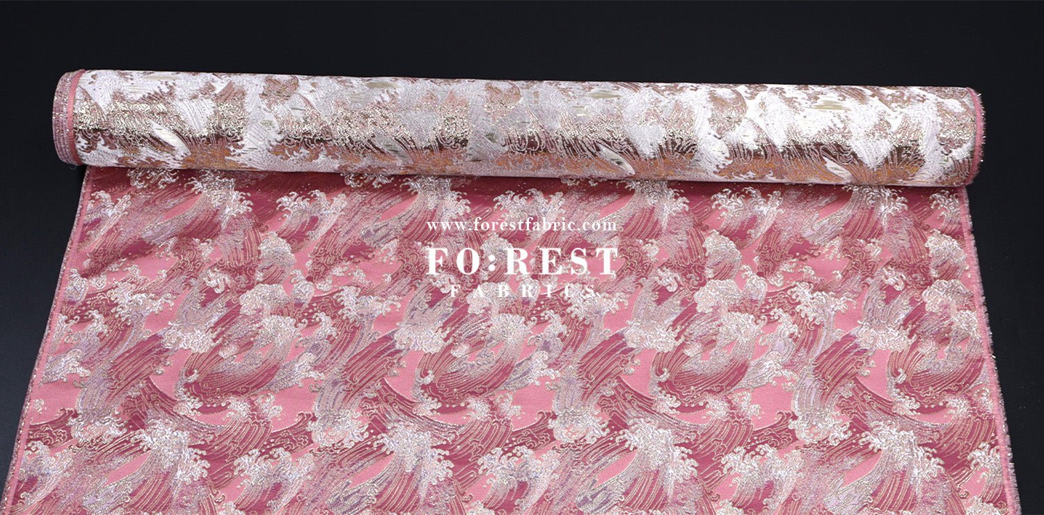 Gold Brocade - The Great Wave沖浪裏 fabric - FO:REST Fabric 布恩堂Liberty fabrictana lawnjapanese fabricykk zipper