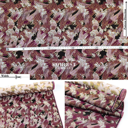 Gold Brocade - The Great Wave沖浪裏 fabric - FO:REST Fabric 布恩堂Liberty fabrictana lawnjapanese fabricykk zipper