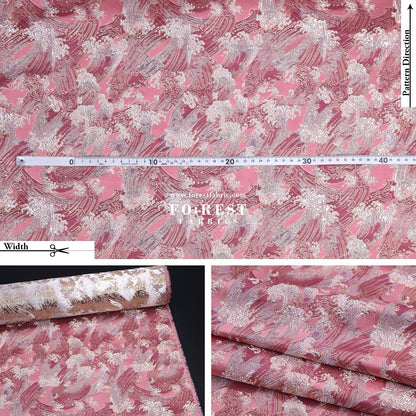 Gold Brocade - The Great Wave沖浪裏 fabric - FO:REST Fabric 布恩堂Liberty fabrictana lawnjapanese fabricykk zipper