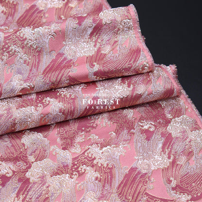 Gold Brocade - The Great Wave沖浪裏 fabric - FO:REST Fabric 布恩堂Liberty fabrictana lawnjapanese fabricykk zipper