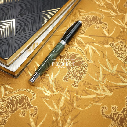Gold Brocade - Tiger bamboo fabric Gold - FO:REST Fabric 布恩堂Liberty fabrictana lawnjapanese fabricykk zipper