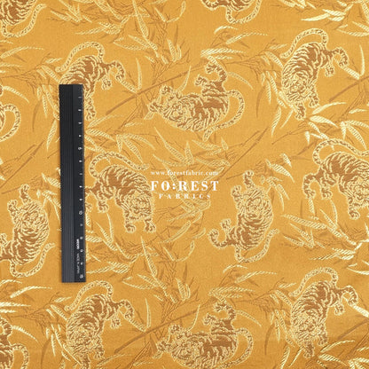 Gold Brocade - Tiger bamboo fabric Gold - FO:REST Fabric 布恩堂Liberty fabrictana lawnjapanese fabricykk zipper