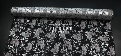 Gold Brocade - Tiger bamboo fabric Silver - FO:REST Fabric 布恩堂Liberty fabrictana lawnjapanese fabricykk zipper