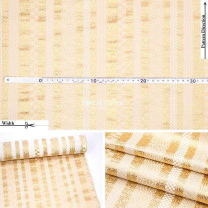 Gold Brocade - Tradition Strip fabric Navy Gold - FO:REST Fabric 布恩堂Liberty fabrictana lawnjapanese fabricykk zipper