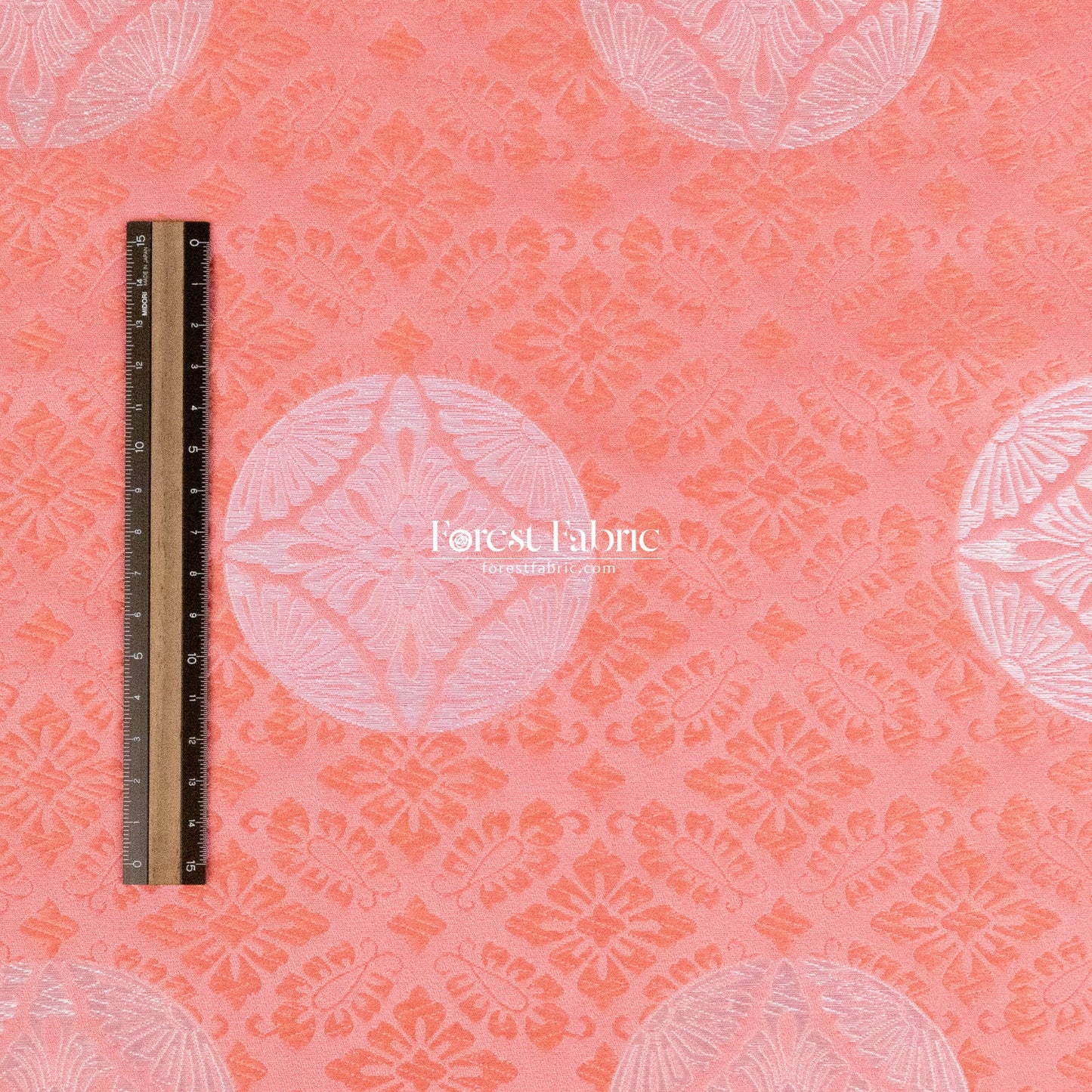 Gold Brocade - Traditional Coral Crest fabric - FO:REST Fabric 布恩堂Liberty fabrictana lawnjapanese fabricykk zipper