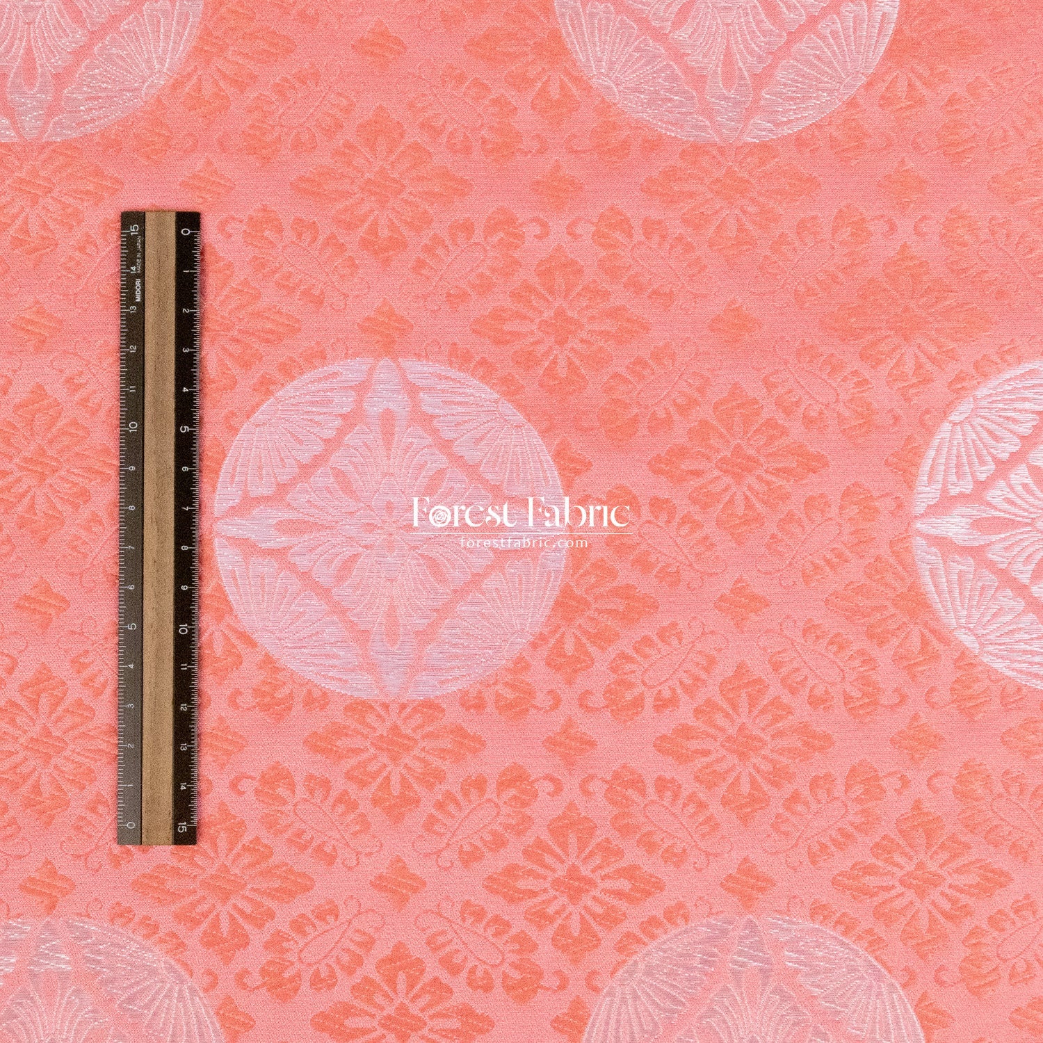Gold Brocade - Traditional Coral Crest fabric - FO:REST Fabric 布恩堂Liberty fabrictana lawnjapanese fabricykk zipper