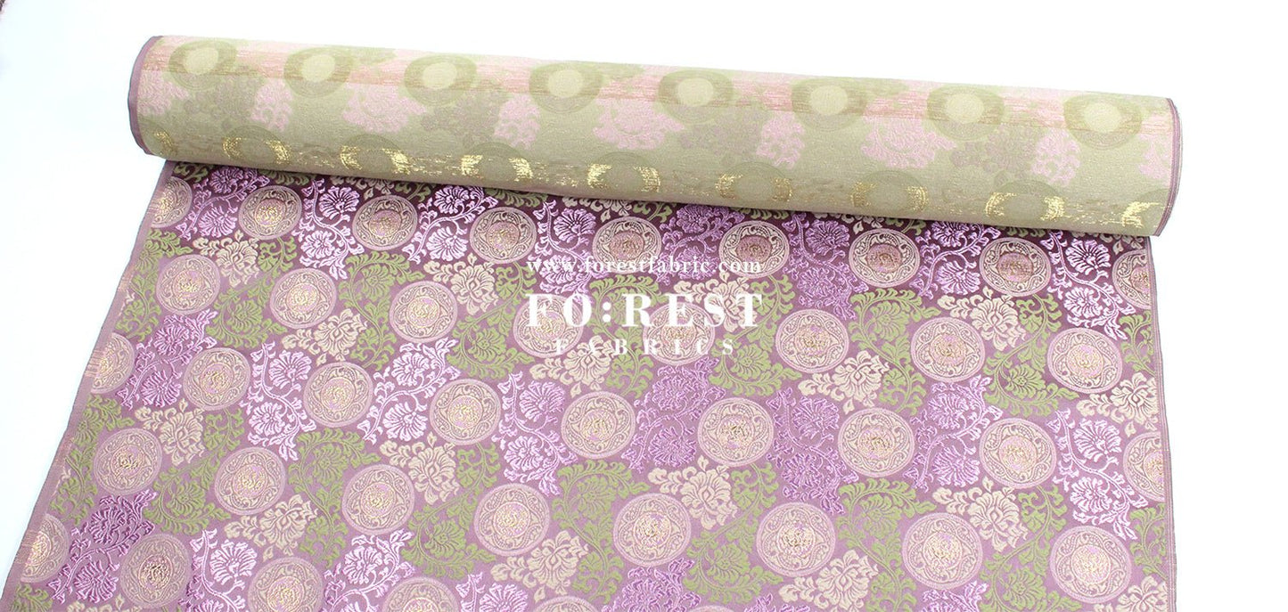 Gold brocade - Traditional Phoenix Japanese style KINRAN fabric PURPLE - FO:REST Fabric 布恩堂Liberty fabrictana lawnjapanese fabricykk zipper